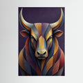 geometric mosaic bull portrait