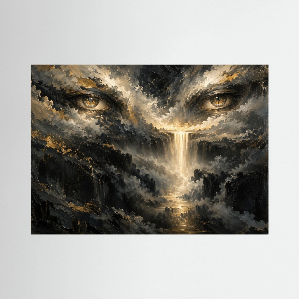 Eyes of God, quadro astratto su tela, tela su telaio senza cornice, vista frontale