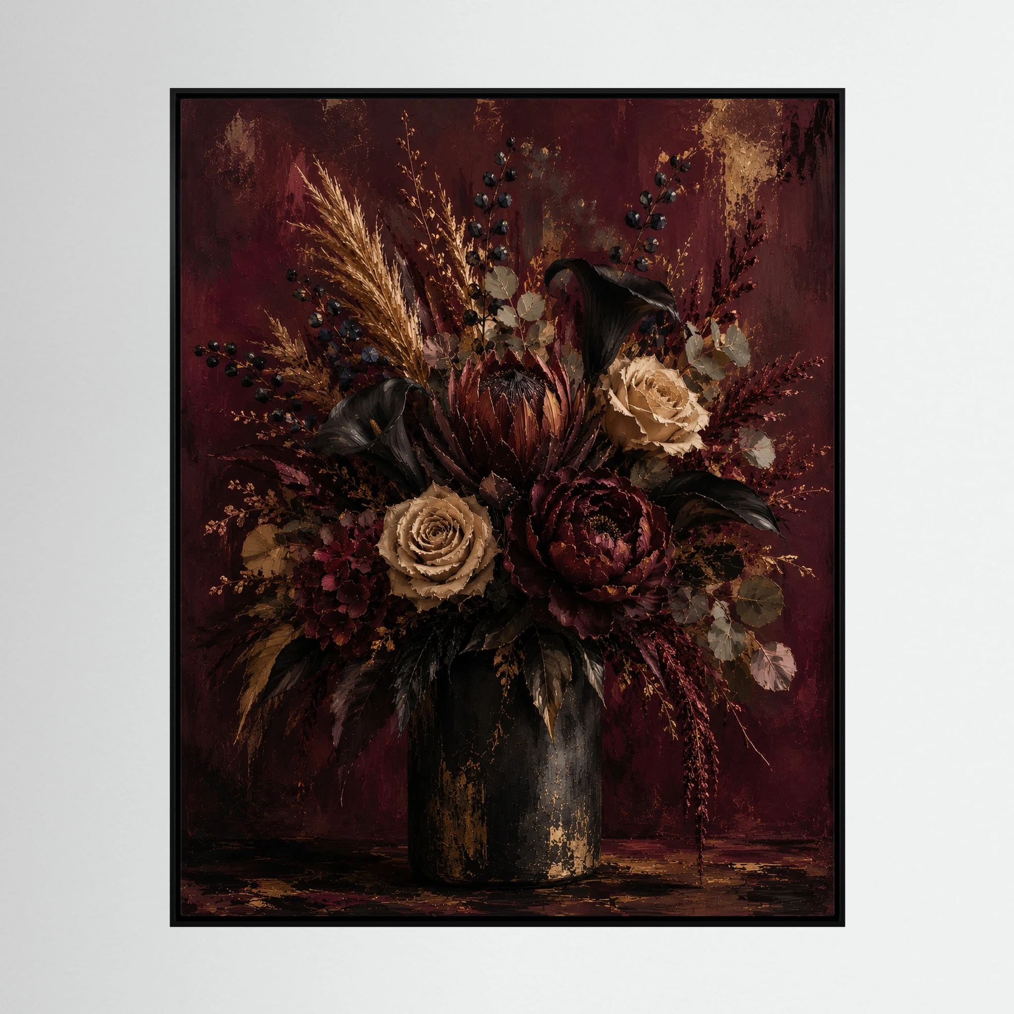 Well Deserved – Burgundy Floral Wall Art