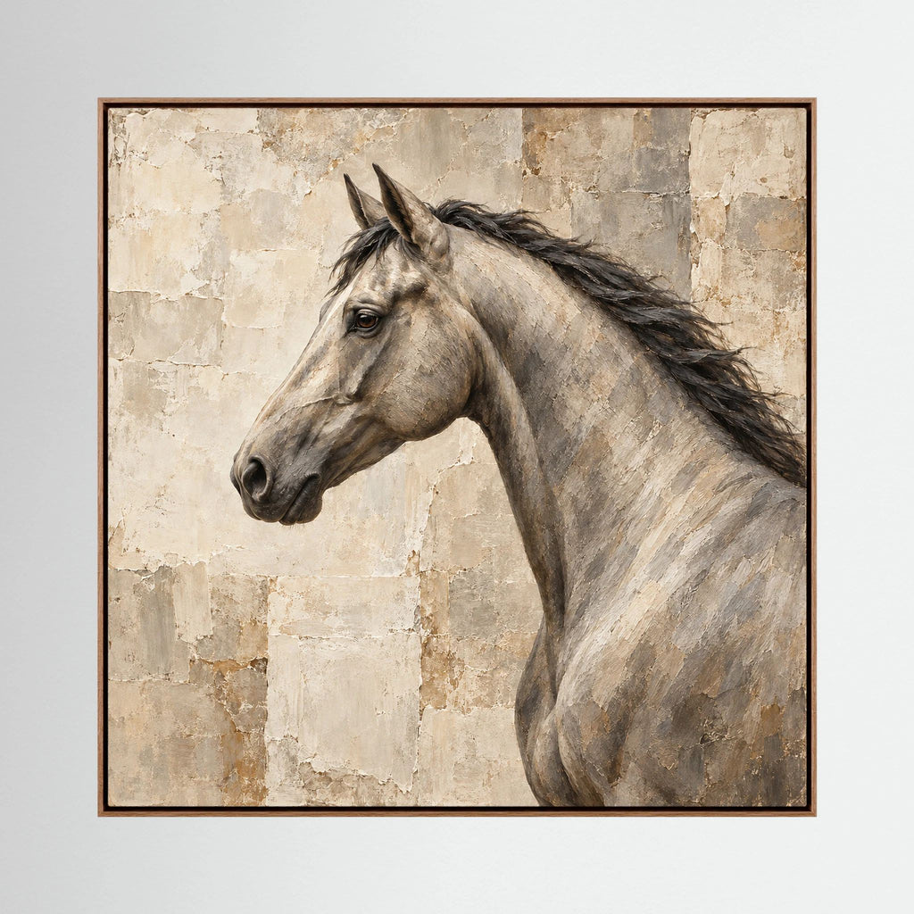 Quiet Strength — obraz konia w neutralnych barwach