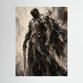The Warrior, quadro astratto su tela, tela su telaio senza cornice, vista frontale