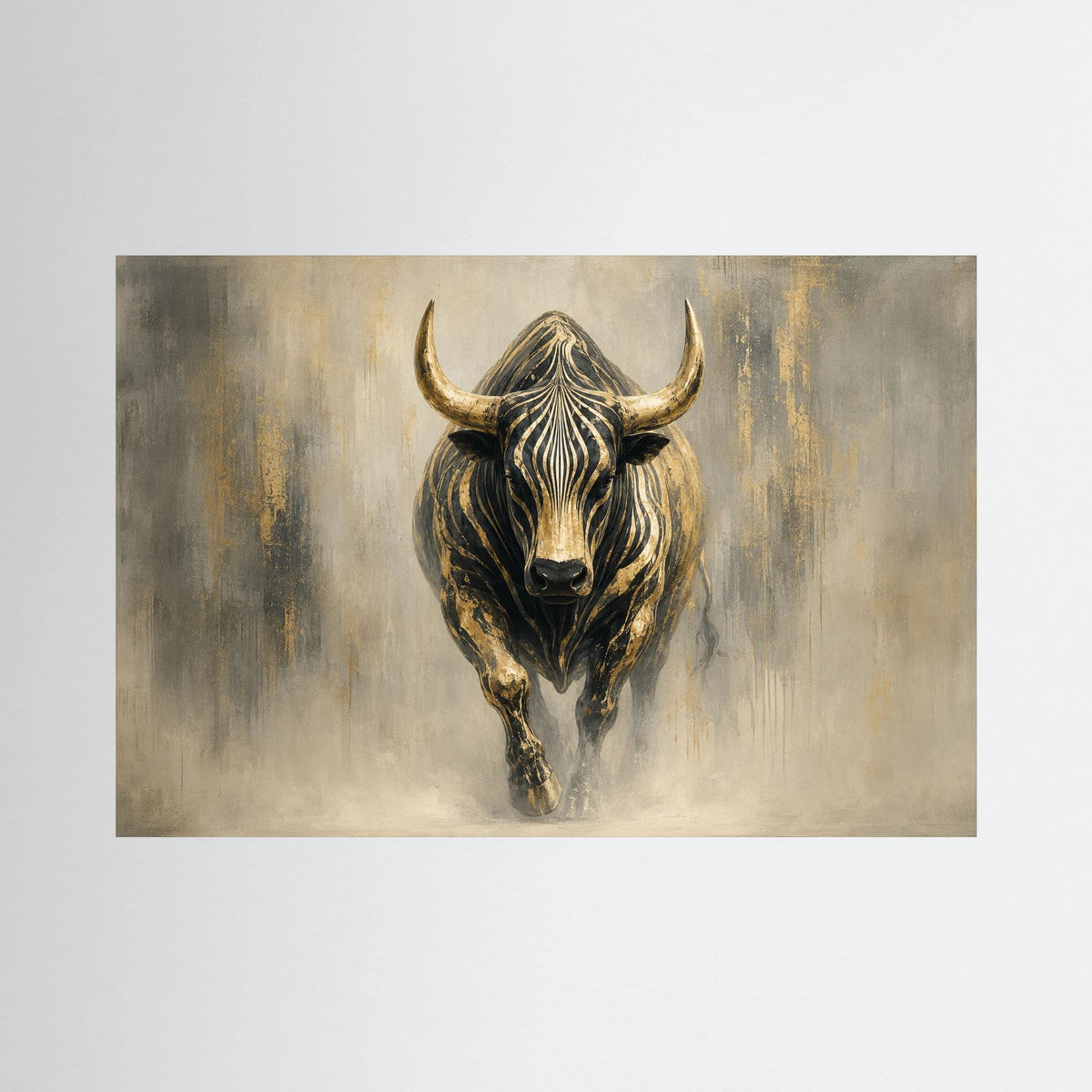 Golden Resolve, quadro di toro per l'ufficio direzionale in un progetto artistico aziendale