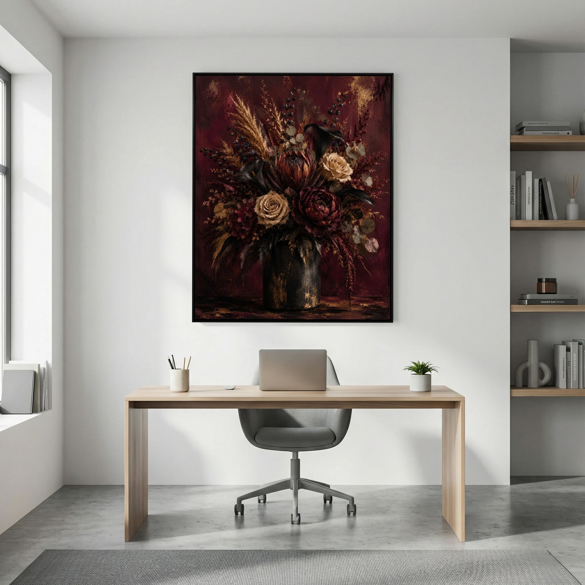 Well Deserved – Burgundy Floral Wall Art