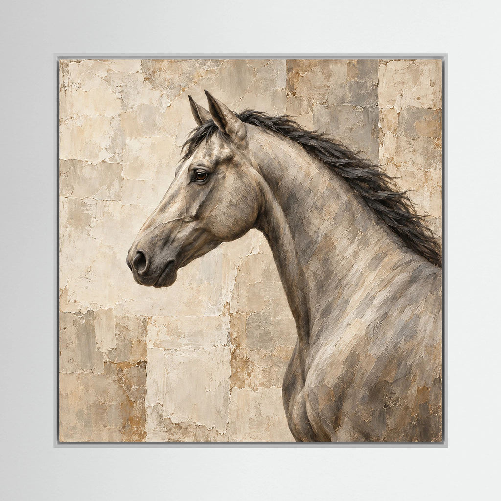 Quiet Strength — obraz konia w neutralnych barwach