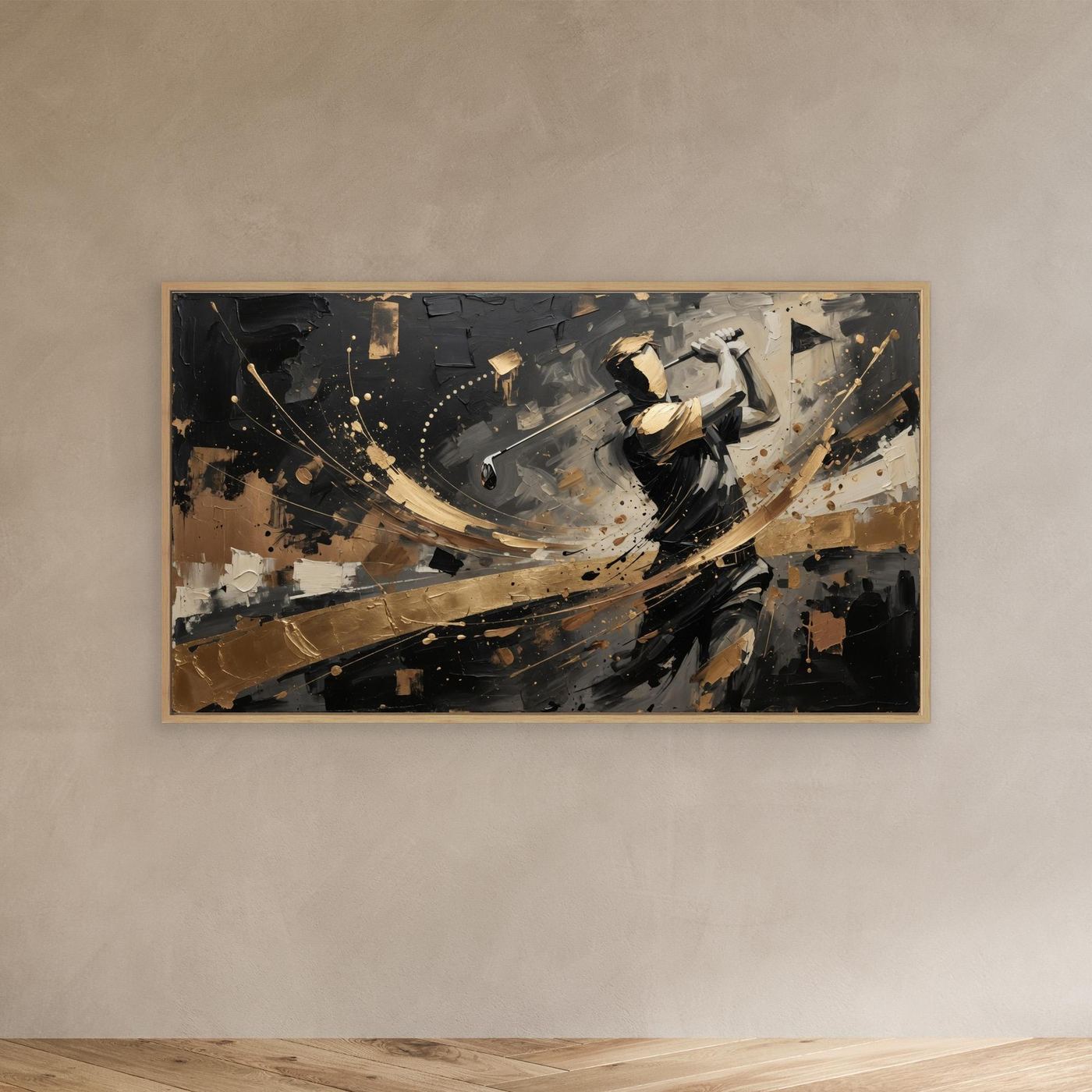 Golden Drive – Abstract Golf Wall Art