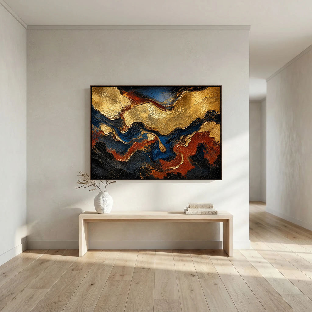 Golden Continental Luxury Abstract Wall Art
