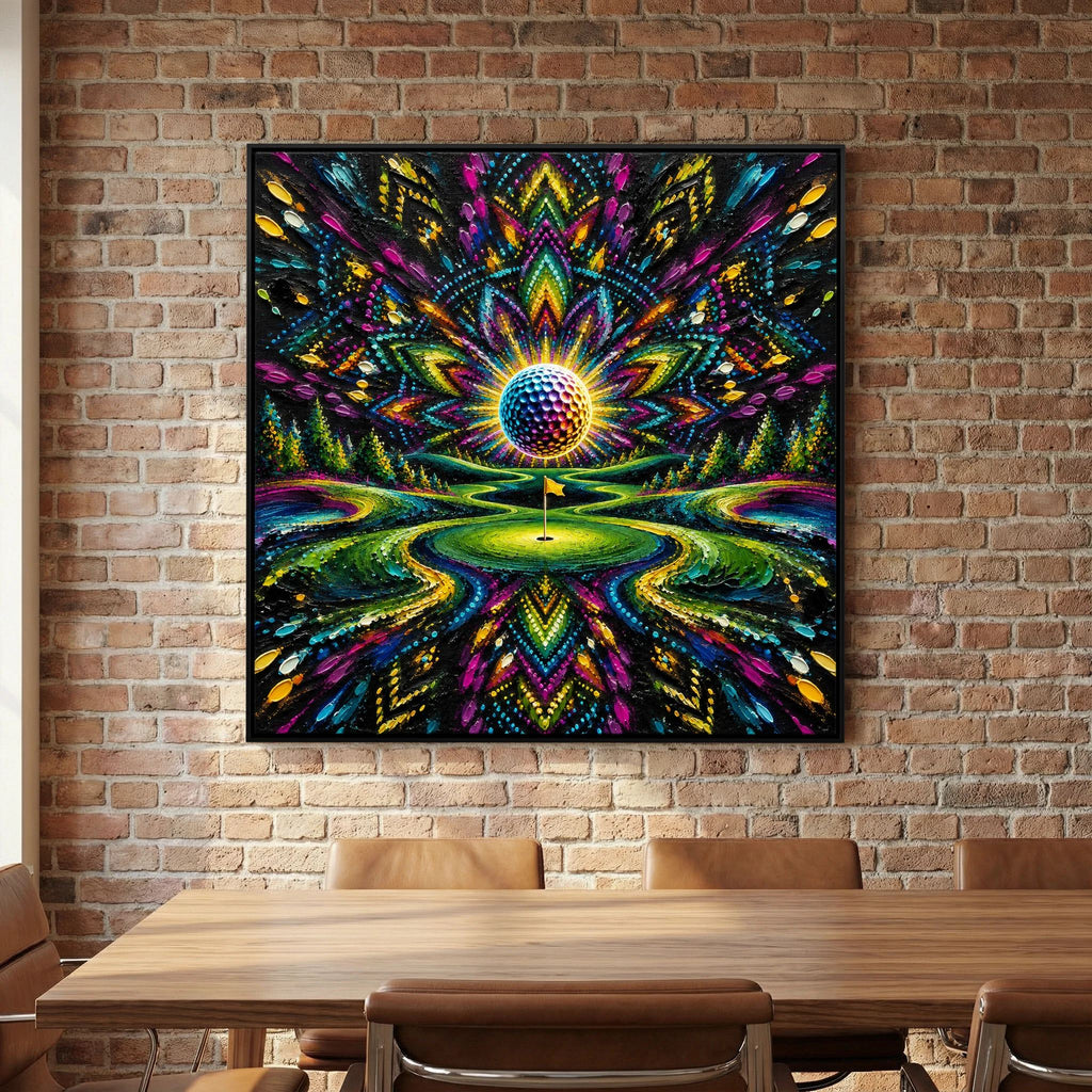 Radiant Links psychedelic golf art from the Mens Wall Co. golf collection