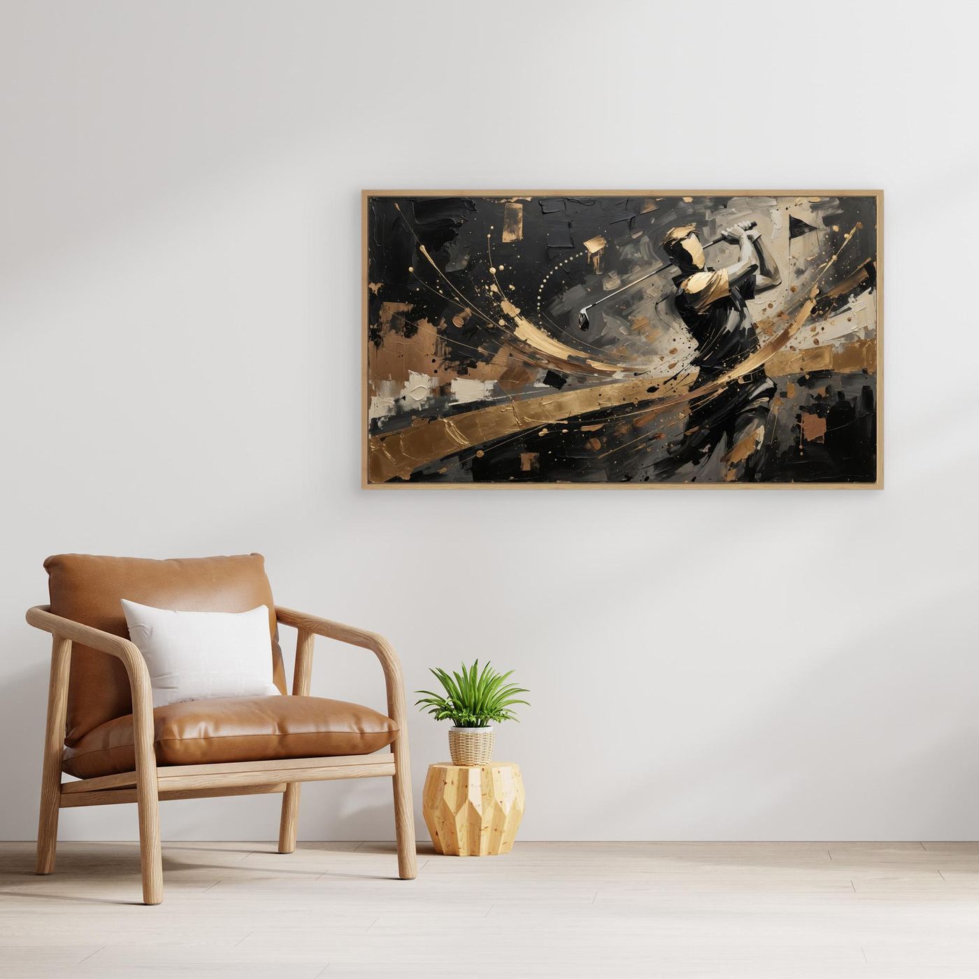 Golden Drive – Abstract Golf Wall Art