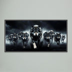 Alpha Wolf Leading the Pack – Quadro di lusso