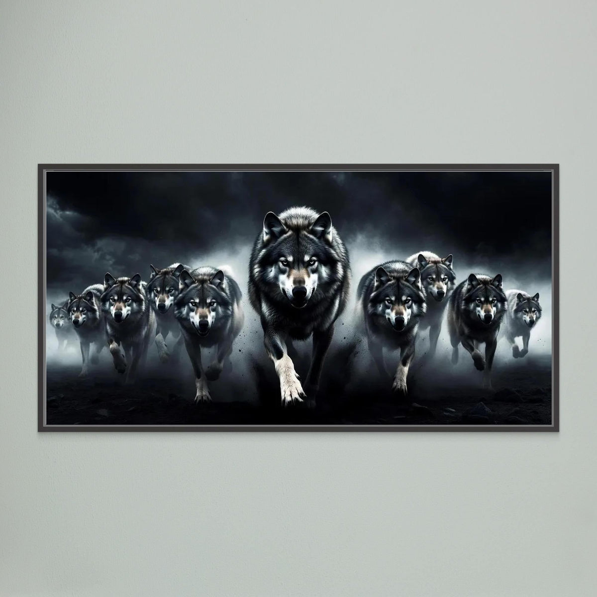 Alpha Wolf Leading the Pack – Quadro di lusso