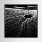 Black Green – arte golfistica in bianco e nero, buca monocromatica e ampio green materico