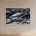 Platinum Apex – Geometric Shark Wall Art