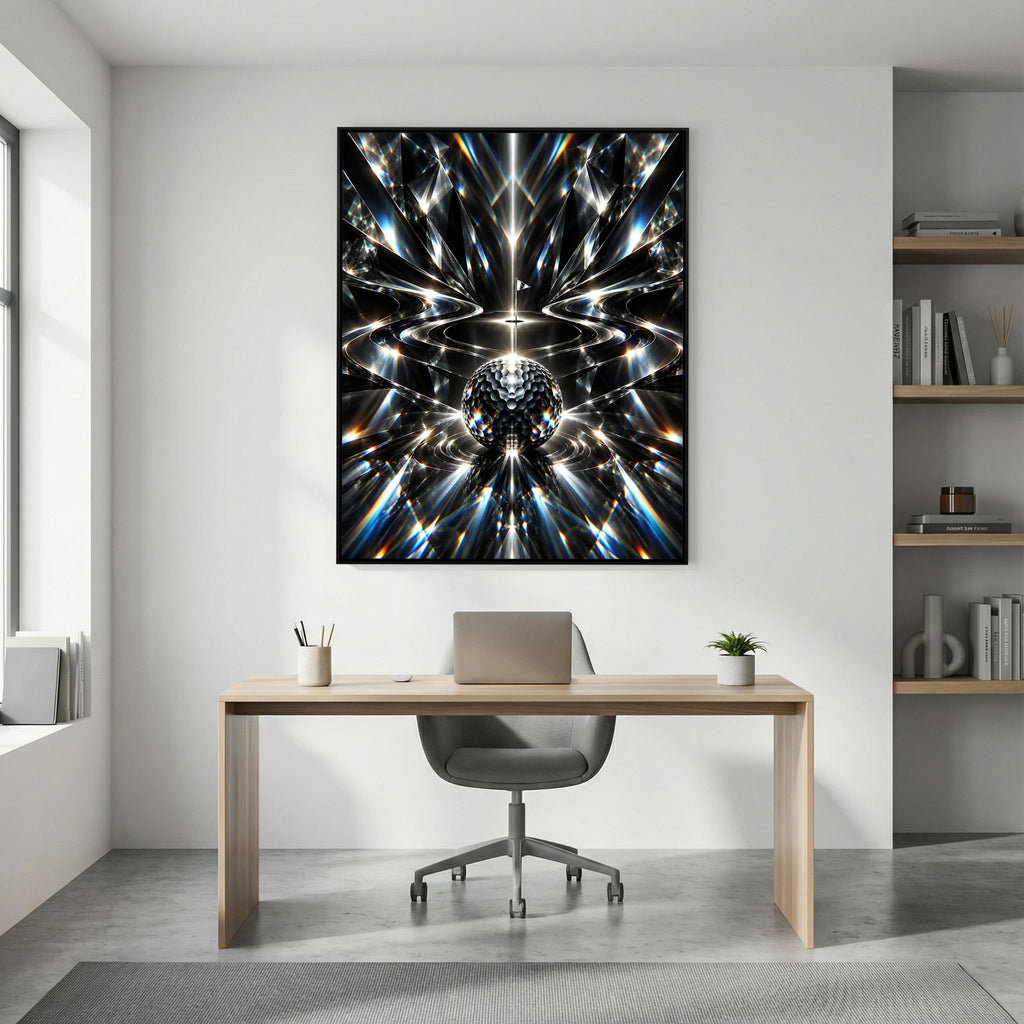 Crystal Links abstract golf wall art framed canvas in black frame