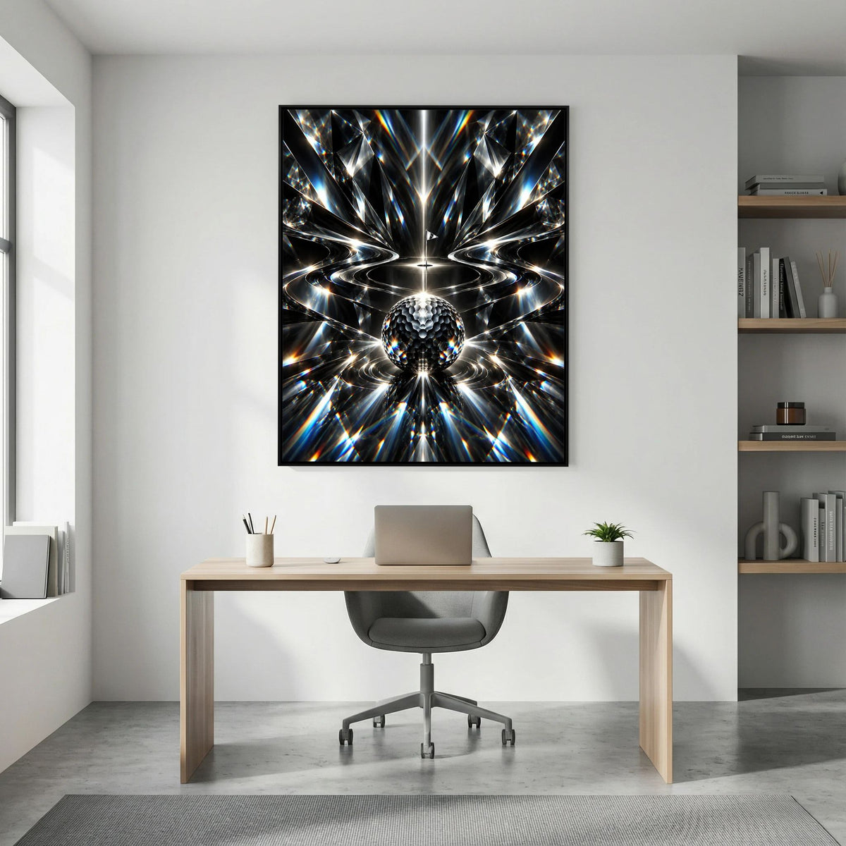 Crystal Links abstract golf wall art framed canvas in black frame