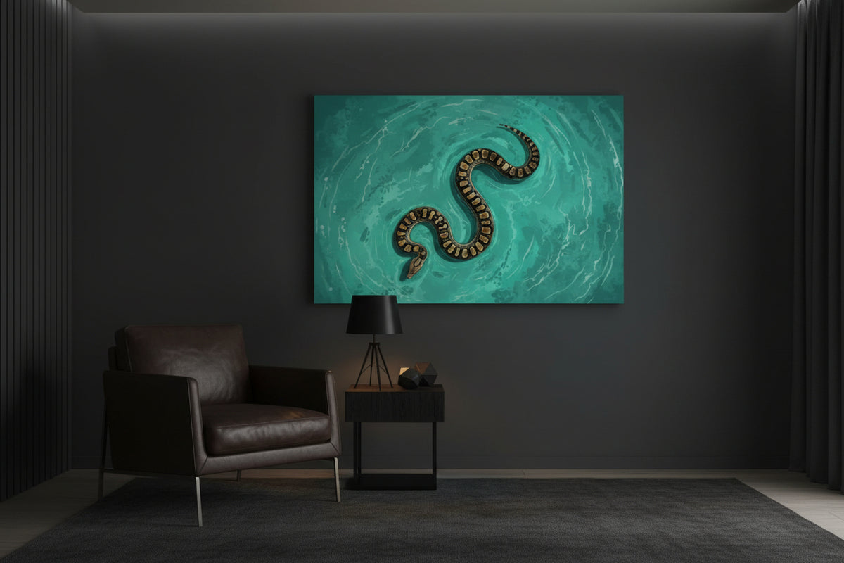 The Drift, stampa su tela di anaconda