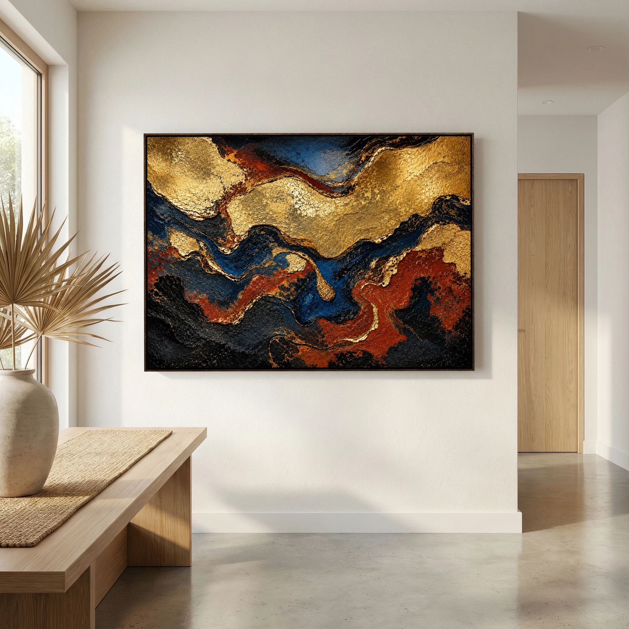 Golden Continental Luxury Abstract Wall Art