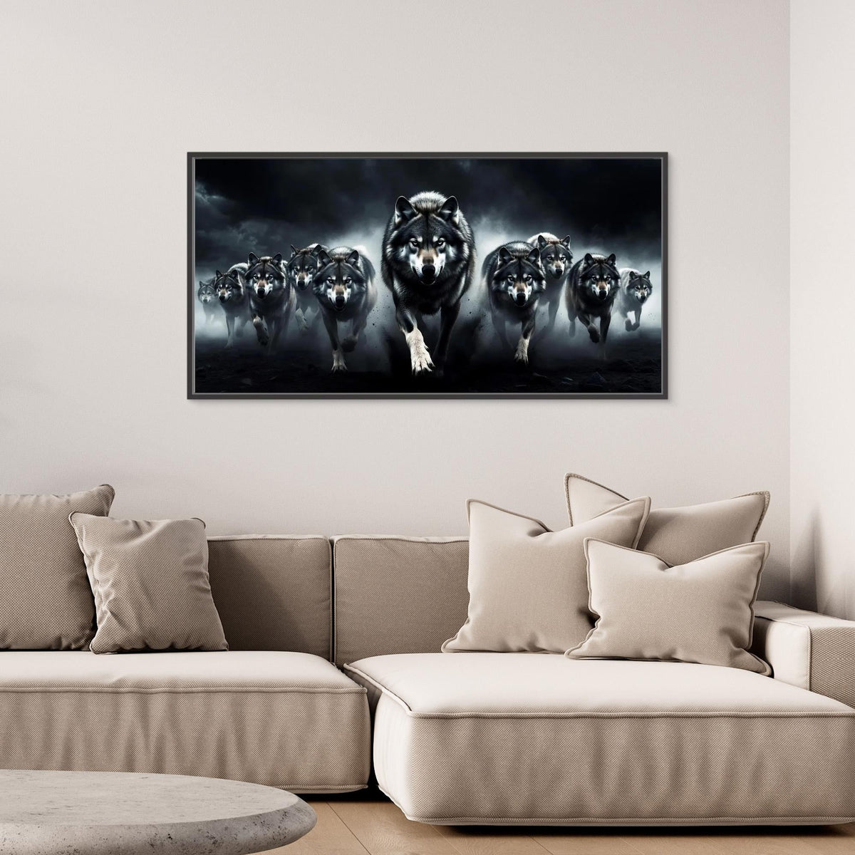 Alpha Wolf Leading the Pack – Quadro di lusso