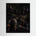 Prismatic Green contemporary golf art with a dark course refracted through teal and violet color