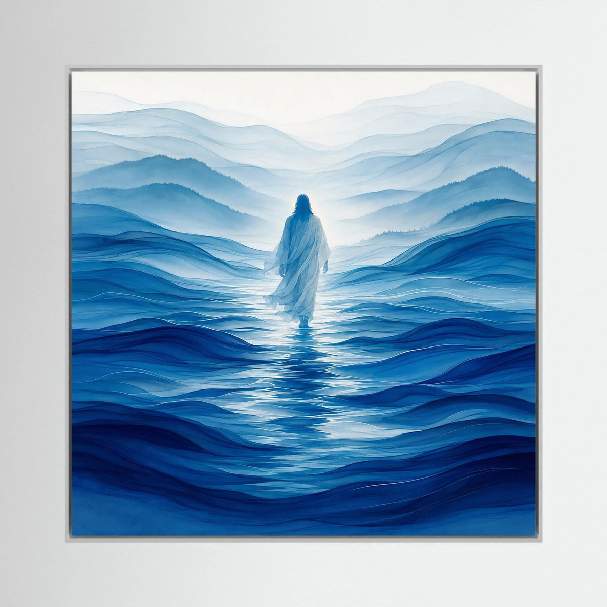 Mens Wall Co.'dan Above the Waters suyun üzerinde yürüyen İsa temalı Hristiyan kanvas duvar sanatı
