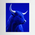Monochrome Blue Bull Portrait