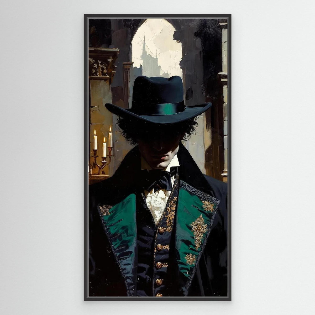 Dracula Painting – Emerald Gothic Portrait Art