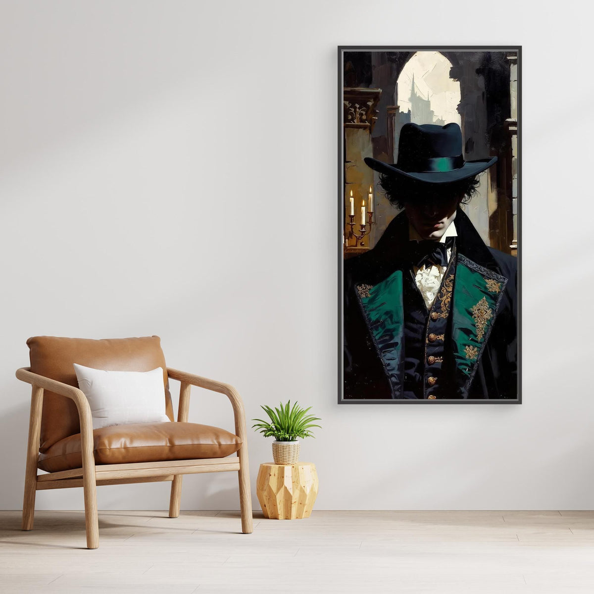 Dracula Painting – Emerald Gothic Portrait Art