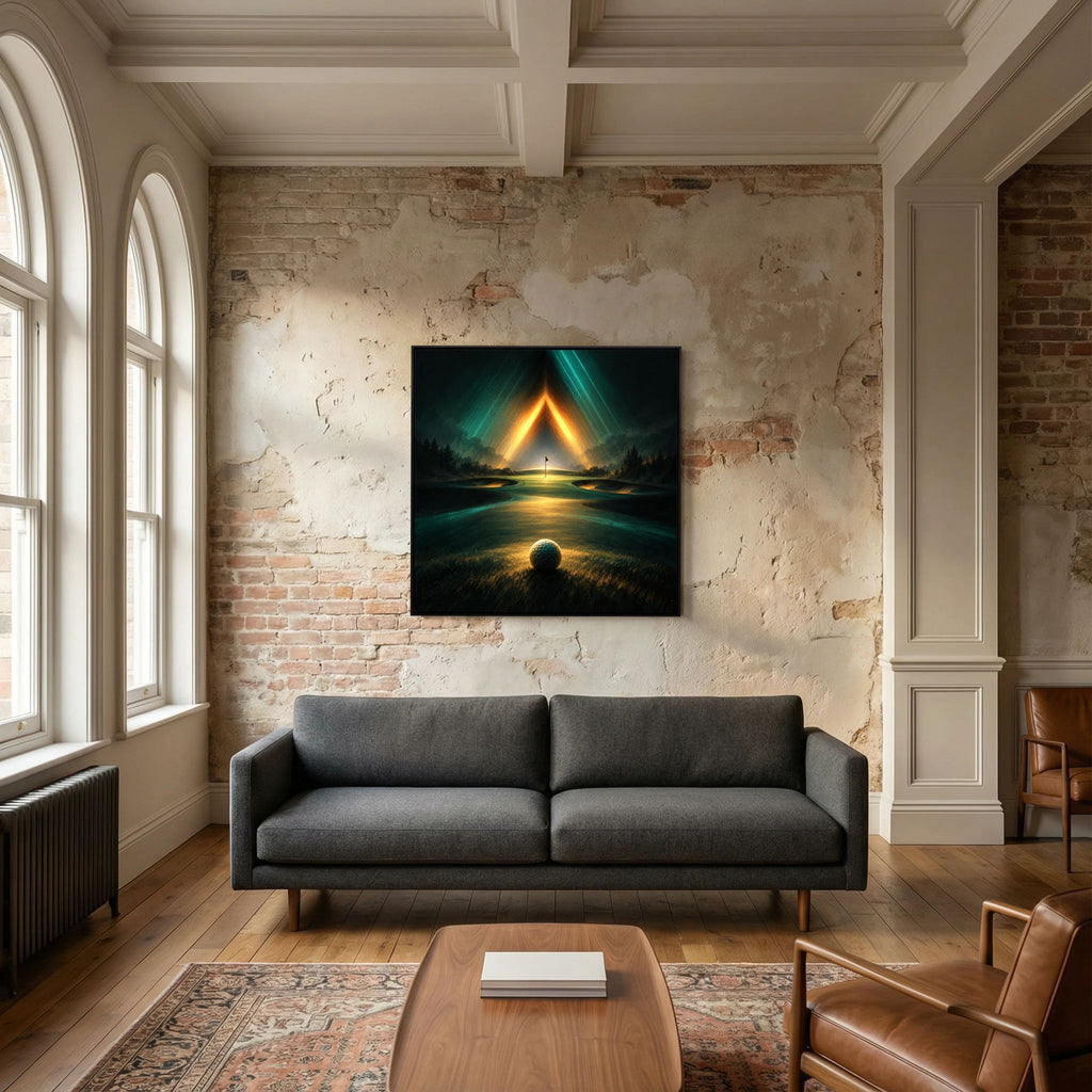 Afterglow Links modern golf landscape art from the Mens Wall Co. golf collection