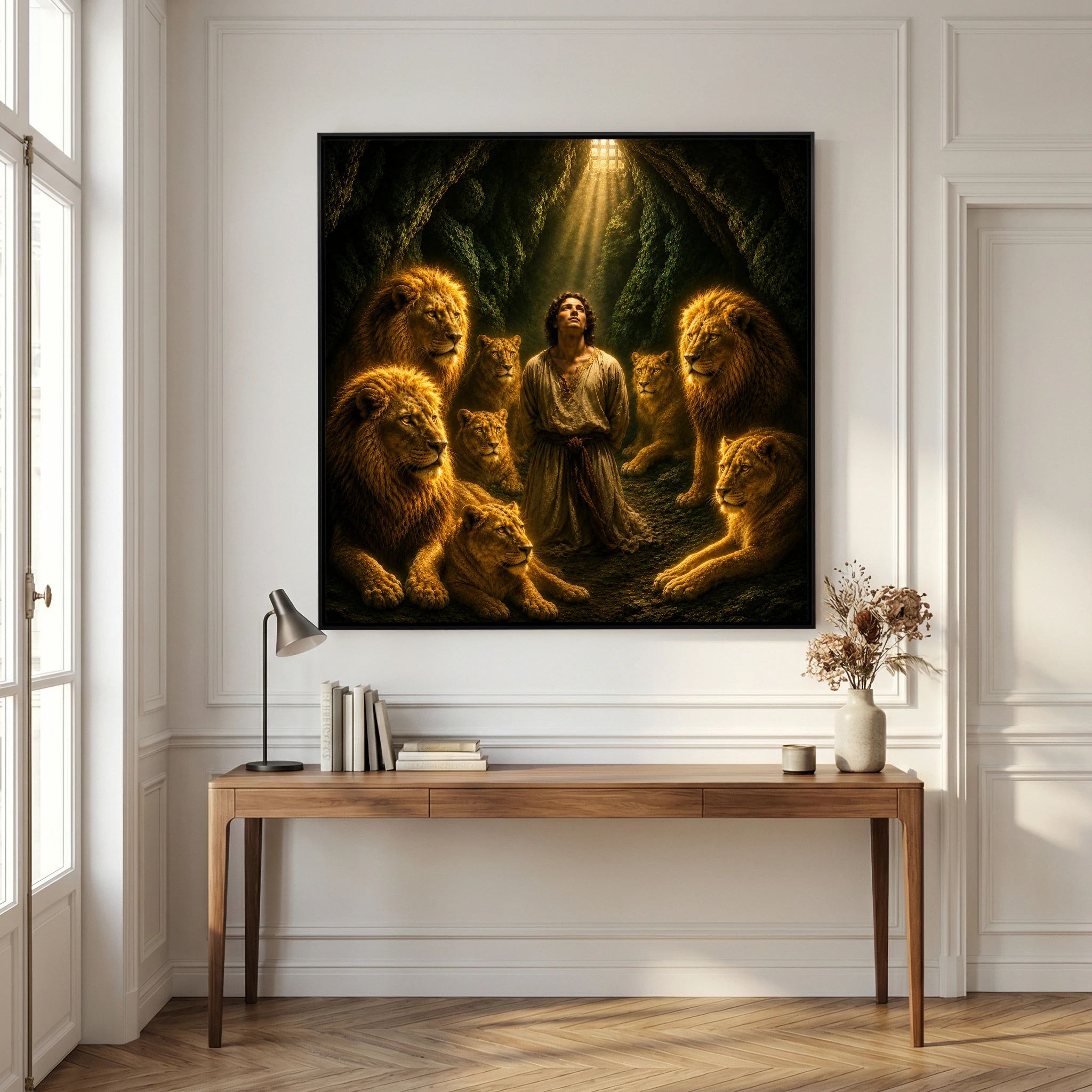 Unshaken – Daniel in the Lions’ Den Raphael Style Painting Canvas