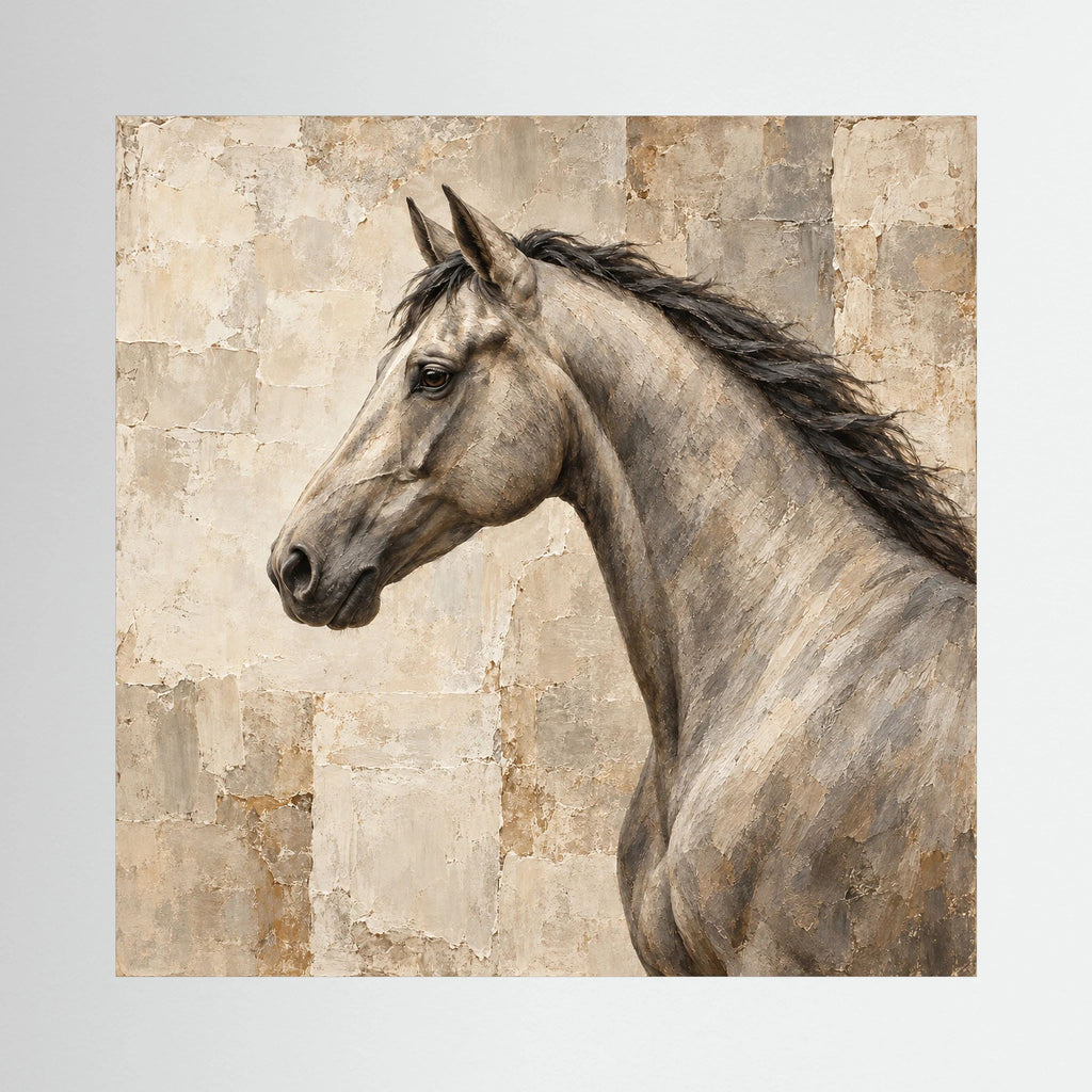 Quiet Strength — obraz konia w neutralnych barwach