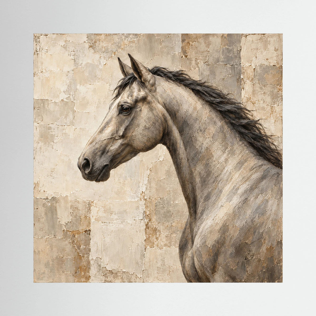 Quiet Strength — obraz konia w neutralnych barwach