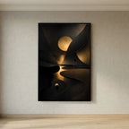 Noir Links – arte golfistica di lusso, tela con cornice nera