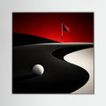 Crimson Dunes golf course painting framed canvas in black frame