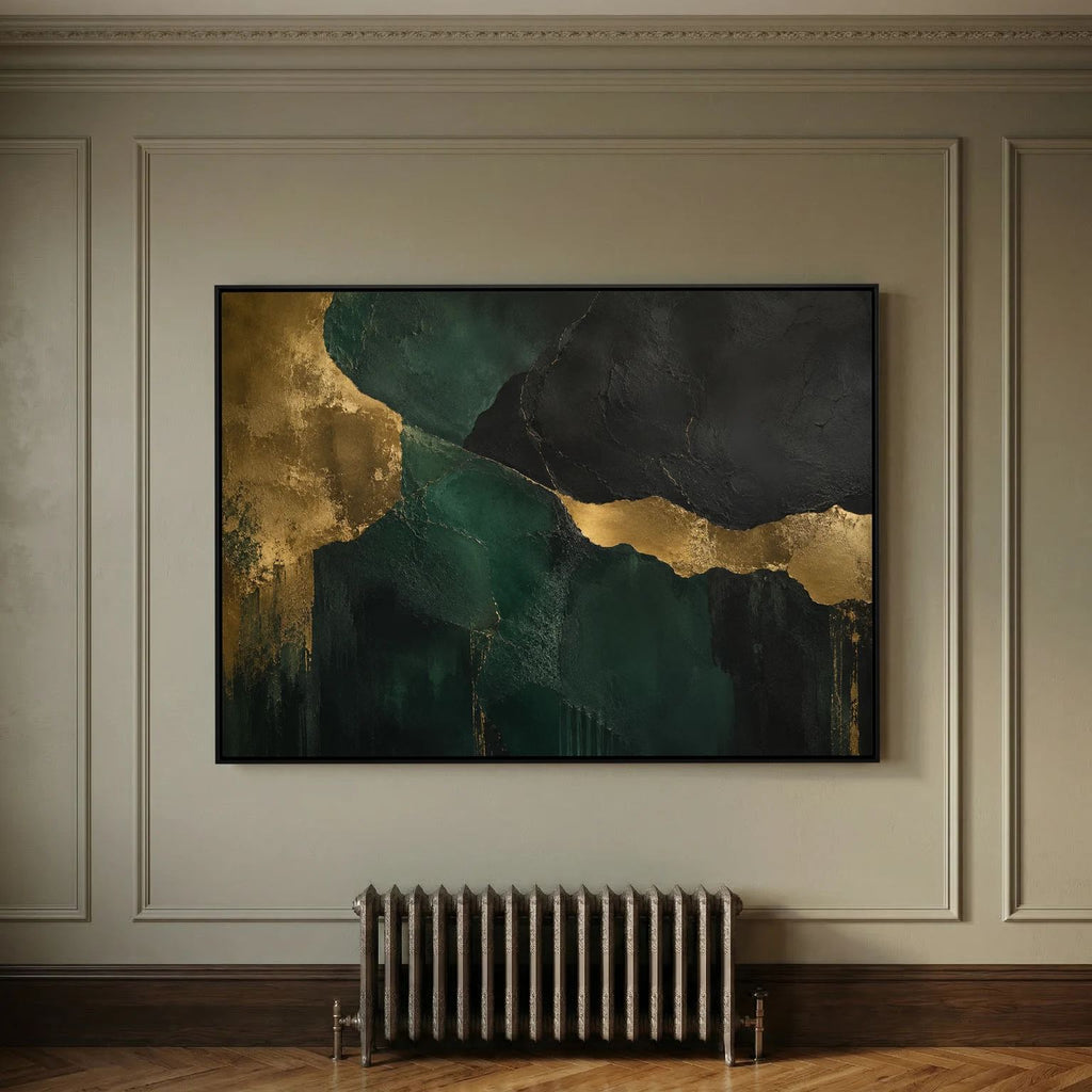 Emerald Dominion – Luxury Emerald & Gold Abstract Wall Art | Mens Wall Co.