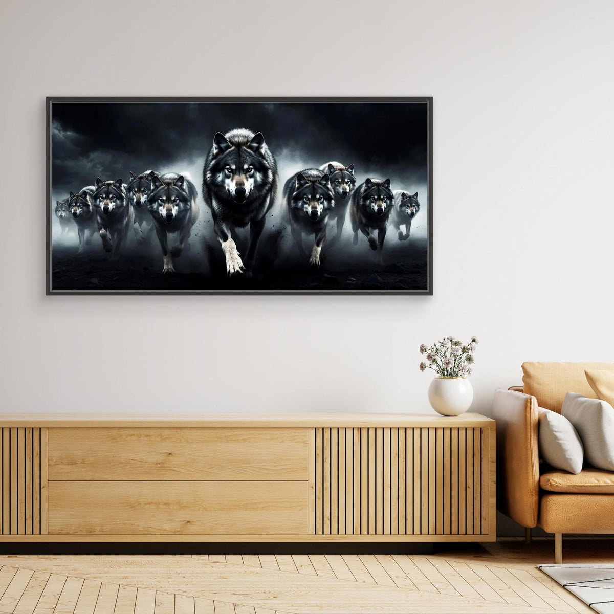 Alpha Wolf Leading the Pack – Quadro di lusso