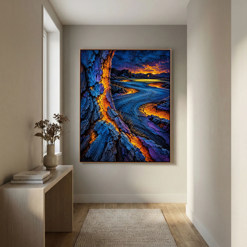 Electric Fracture abstract golf wall art from the Mens Wall Co. golf collection