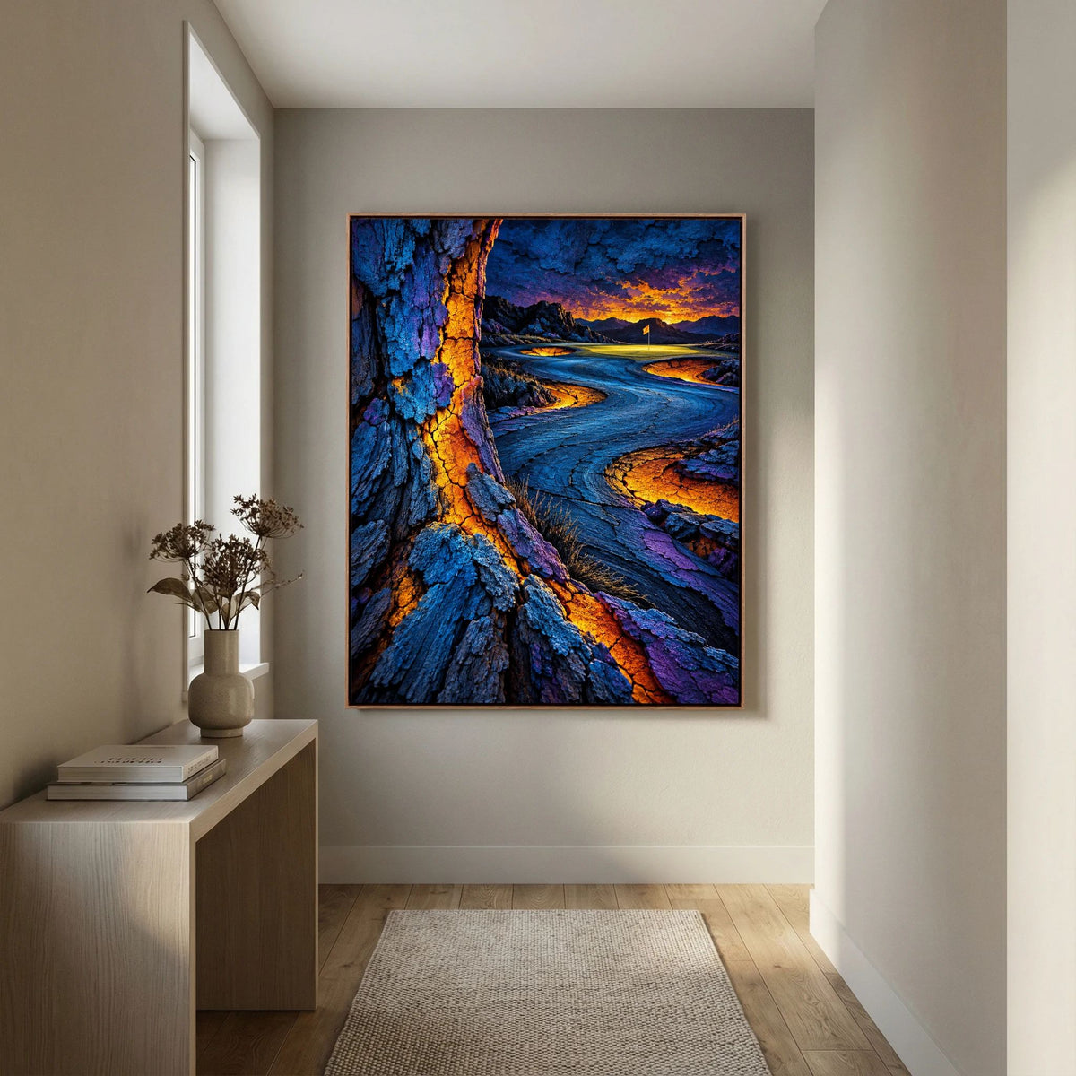Electric Fracture abstract golf wall art from the Mens Wall Co. golf collection