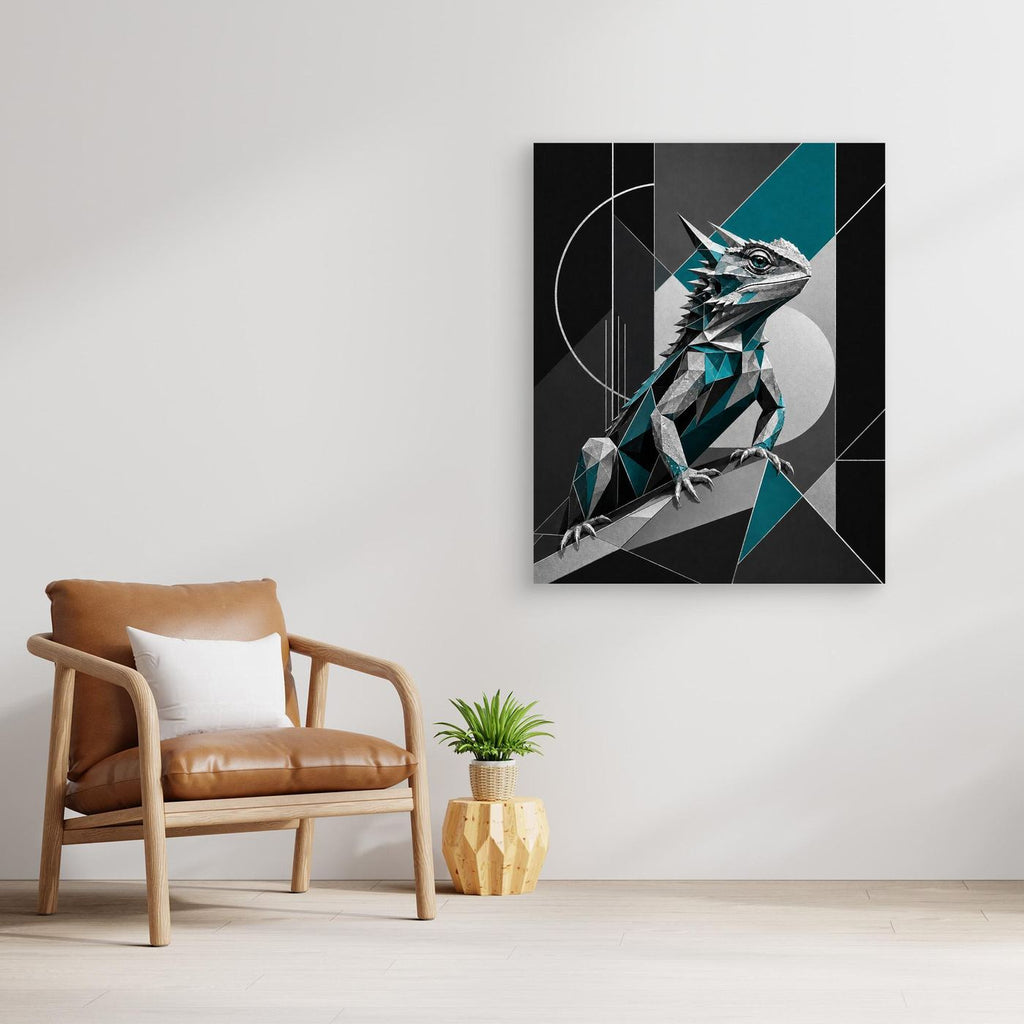Horned Prism – Geometric Gecko Wall Art