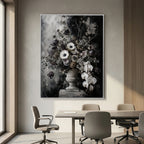 While You’re Here – Quadro floreale in bianco e nero