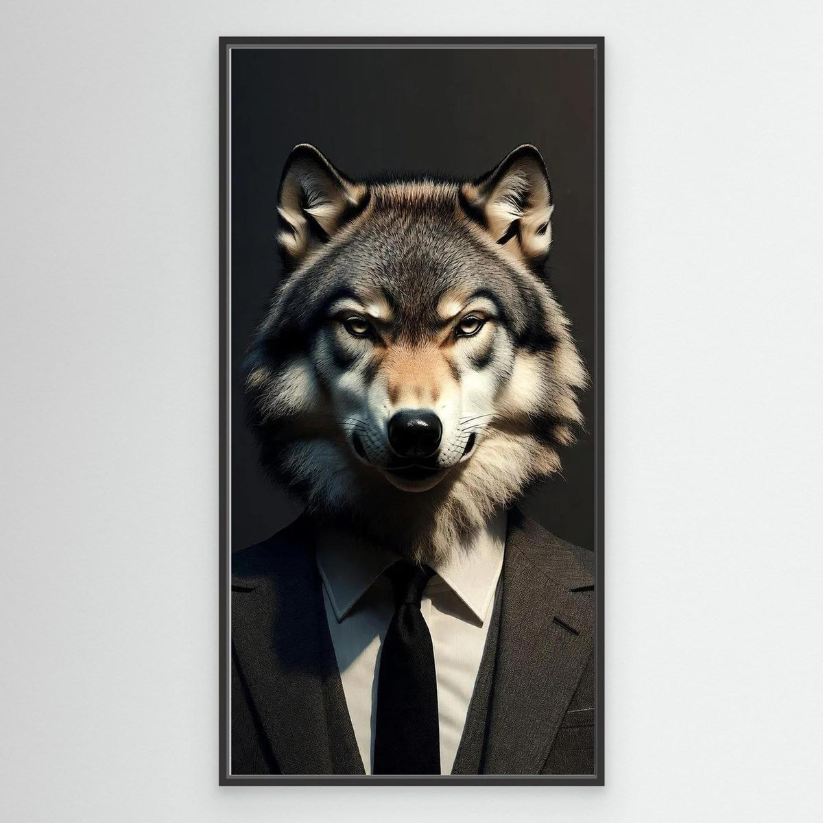 Alpha Executive – Realistic Wolf in Suit Wall Art