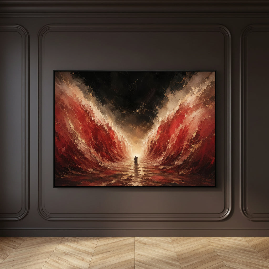 The Way Through – Moses Parting the Red Sea Abstract Painting