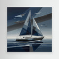 Silent Drift – Geometric Abstract Sailboat Art