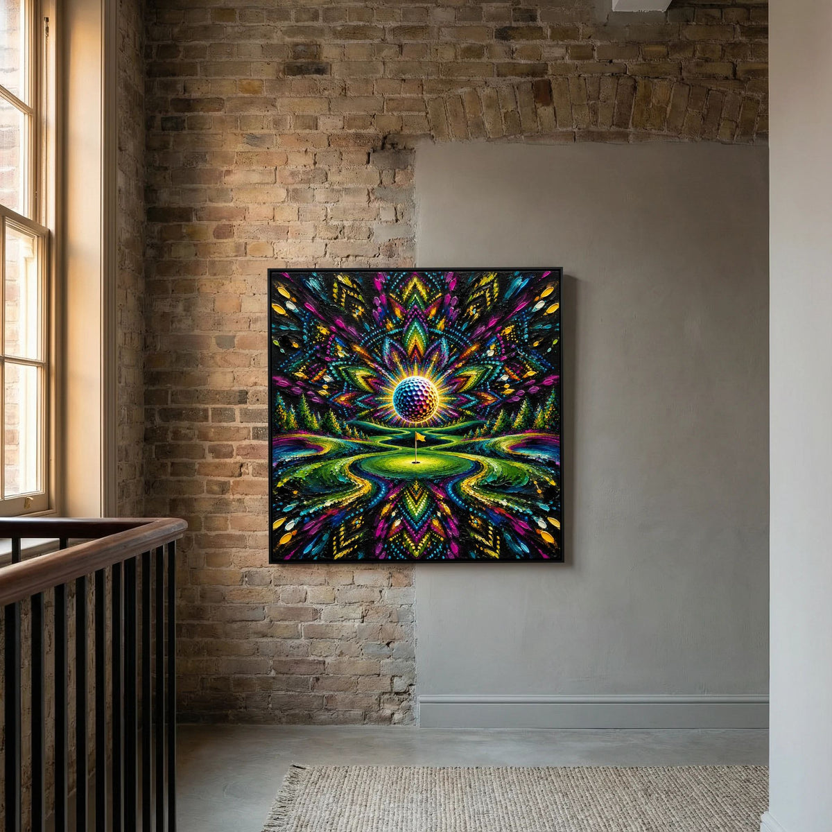 Radiant Links psychedelic golf art from the Mens Wall Co. golf collection