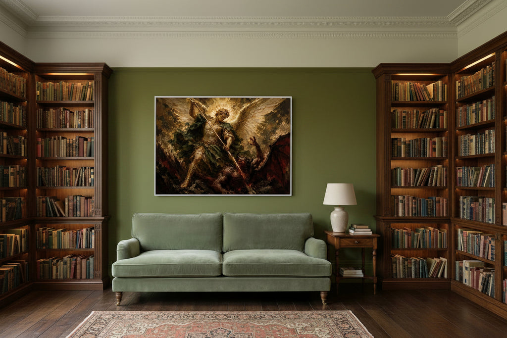 Cast Down – Archangel Michael Defeating Lucifer Painting Canvas