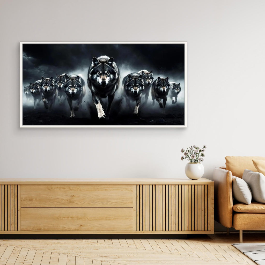 Alpha Wolf Leading the Pack – Quadro di lusso