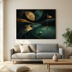 Moonlit Passage – dipinto di paesaggio golfistico, dalla collezione golf Mens Wall Co.
