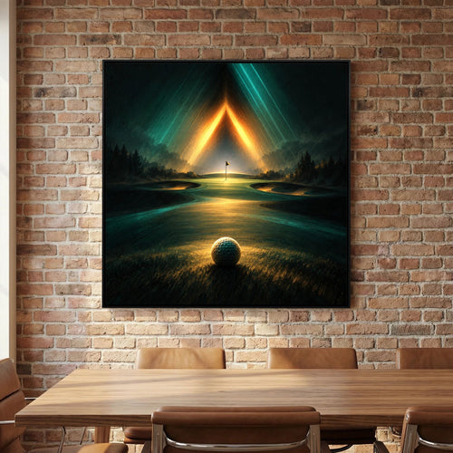 Afterglow Links modern golf landscape art from the Mens Wall Co. golf collection