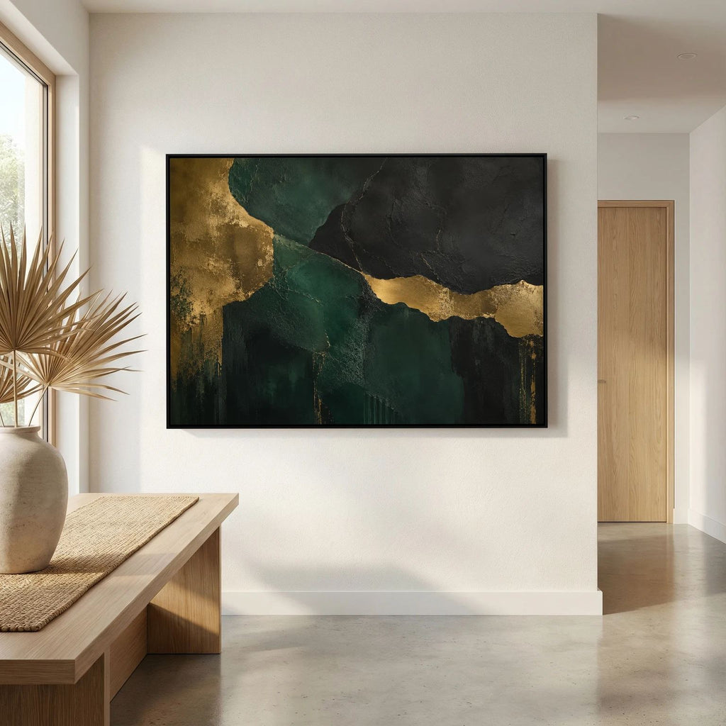 Emerald Dominion – Luxury Emerald & Gold Abstract Wall Art | Mens Wall Co.