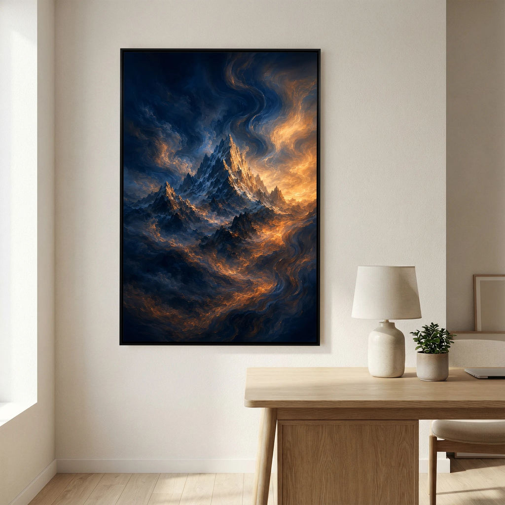 Fire Flow - Modern Mountain Art