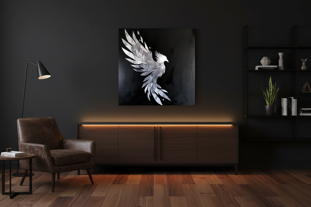 White Phoenix Ascension – Wall Art for Men