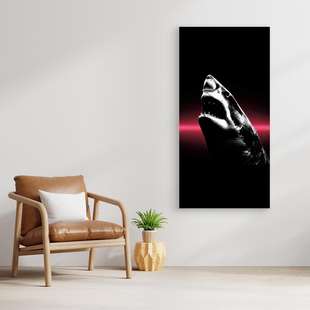 Crimson Depth – Shark Wall Art